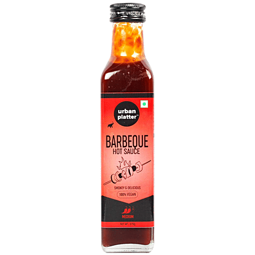 Urban Platter Barbeque Hot Sauce - Smokey & Delicious, 100% Vegan, 275 g Glass Bottle No Cholesterol
