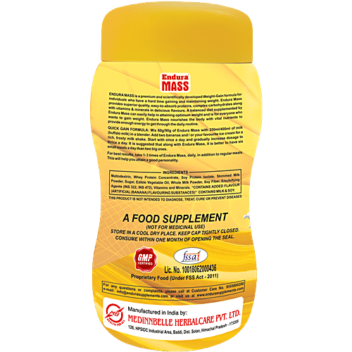 Endura Mass Weight Gainer - Banana, 500 g  Stay Fit