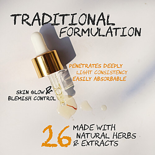 Soulflower Kumkumadi - Ayurvedic Facial Oil For Glowing Skin, Face Moisturizer For Winter, 30 ml Paraben Free, Artificial Fragrance Free