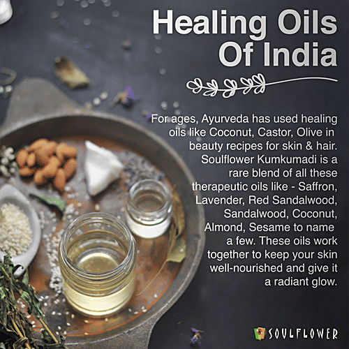 Soulflower Kumkumadi - Ayurvedic Facial Oil For Glowing Skin, Face Moisturizer For Winter, 30 ml Paraben Free, Artificial Fragrance Free