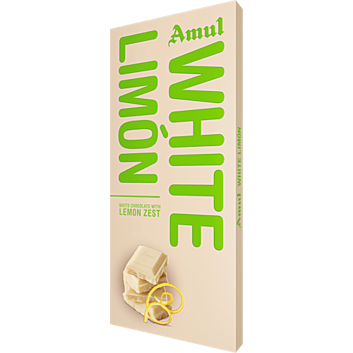 Amul White Limon Chocolate, 150 g Paper Carton 