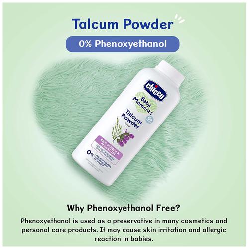 Chicco Baby Moments - Talcum Powder, Rice Starch & Allantion, For Soothing Skin & Unclogged Pores, 300 g  Parabens Free