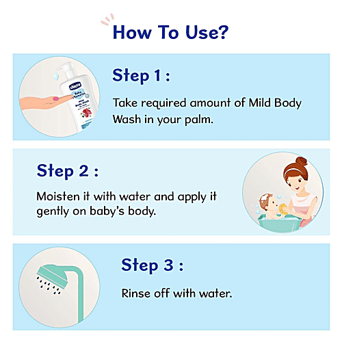 Chicco Baby Moments - Mild Body Wash, Protect, Chamomile & Geranium, For Moisturised Skin, With A Soothing Touch, 500 ml  Parabens Free