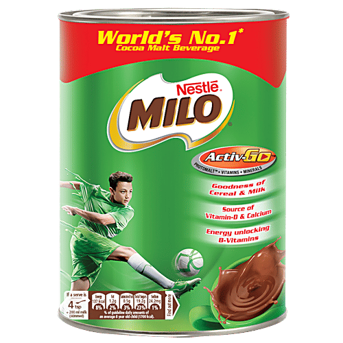 Nestle Milo Active-Go Powder - Rich In Vitamins & Calcium, Chocolate Flavour, 400 g Tin Source of Vitamin D & Calcium