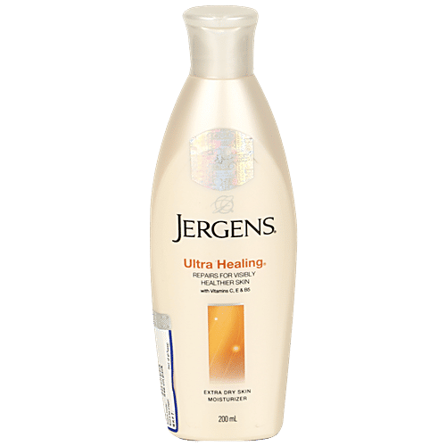 Jergens Ultra Healing Moisturizer - Extra Dry Skin, With Vitamins C, E & B5, 200 ml Dermatologist Tested