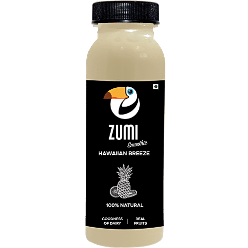 ZUMI Hawaiian Breeze - Pineapple Yogurt Smoothie, 200 ml Plastic Bottle No Refined Sugar & Source of Calcium