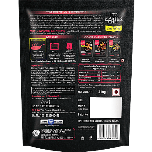 ITC Master Chef Mediterranean Chicken Kebab, 210 g  