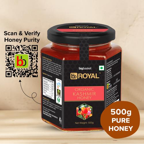 bb Royal Organic Himalayan Kashmir Honey, 500 g  Pure, Natural, No Fat