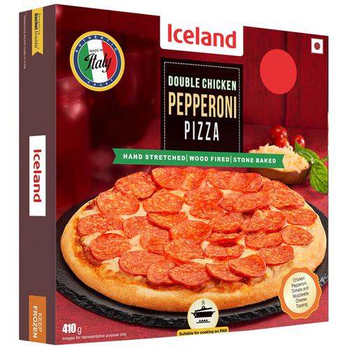 Iceland Double Chicken Pepperoni Pizza, 410 g  