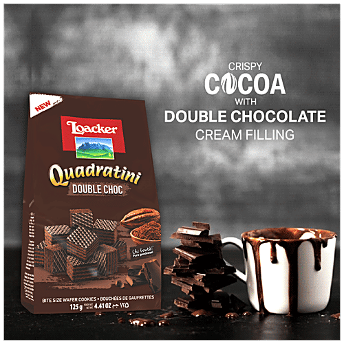 Loacker Quadratini Wafer Cookies - Double Choc, 125 g  