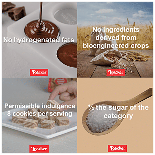 Loacker Quadratini Wafer Cookies - Double Choc, 125 g  