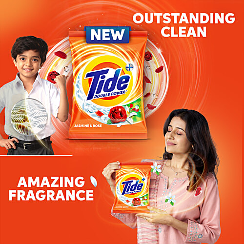 Tide Plus Double Power Detergent Washing Powder - Jasmine & Rose, 10 kg  Removes Deep-Seated Tough Stains, Removes Bad Odour, Leaves Clothes Fresh & Bright
