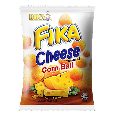 BIKA Fika Cheese Corn Balls, 70 g Pouch 