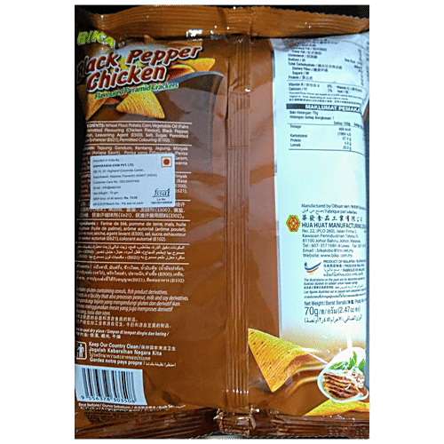 BIKA Black Pepper Chicken Crackers, 70 g Pouch 