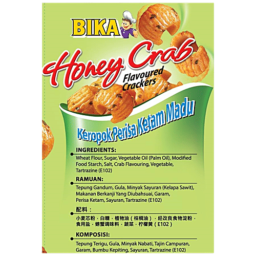 BIKA Honey Crab Crackers, 70 g Pouch 