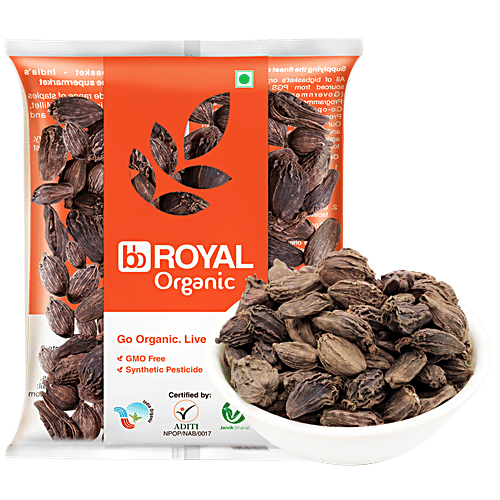 bb Royal Organic - Black Cardamom Elaichi (Whole), 50 g  