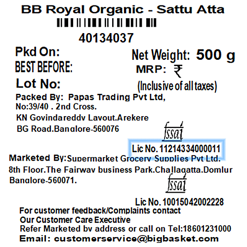 bb Royal Organic Sattu Atta, 1 Kg  