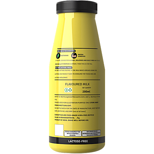 Raw Pressery Protein Milkshake - Banana Honey, 200 ml Lactose Free, 60 % Calcium