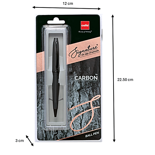 BIC Cello Signature Carbon Ball Pen - For Smooth Writing, 0.7 mm Tip, Blue, 1 pc Smoothest Writing Experience