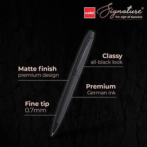 BIC Cello Signature Carbon Ball Pen - For Smooth Writing, 0.7 mm Tip, Blue, 1 pc Smoothest Writing Experience