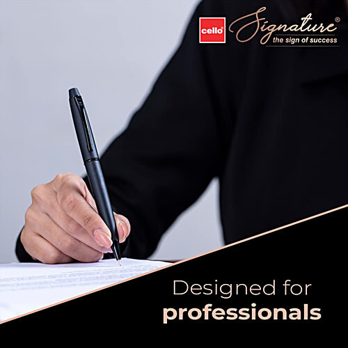 BIC Cello Signature Carbon Ball Pen - For Smooth Writing, 0.7 mm Tip, Blue, 1 pc Smoothest Writing Experience