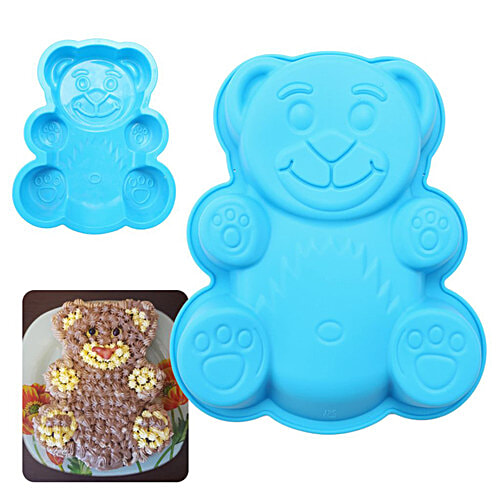 Hazel Small Silicone Teddy Bear Shape Cake Mould - Blue, 1 pc  BPA Free & Dishwasher Safe