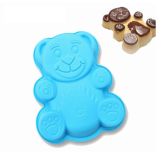 Hazel Small Silicone Teddy Bear Shape Cake Mould - Blue, 1 pc  BPA Free & Dishwasher Safe