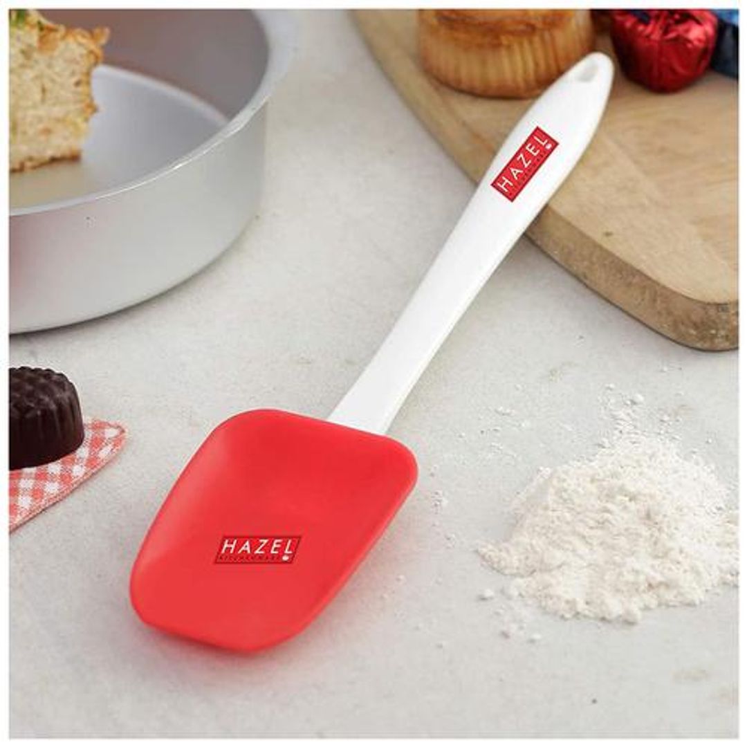 HAZEL Big Silicone Spoonula With Plastic Handle - Red, 1 pc 