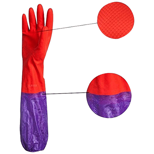 Spartan Reusable Multipurpose Rubber Hand Gloves Set - Multicolour, 18 cm, SLHG001, 1 pair  