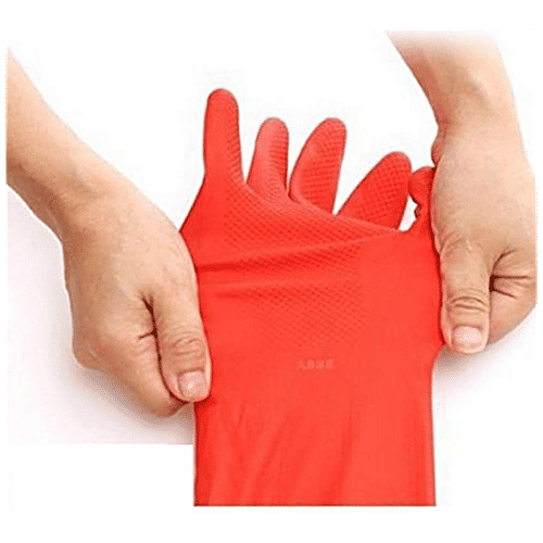 Spartan Reusable Multipurpose Rubber Hand Gloves Set - Multicolour, 18 cm, SLHG001, 1 pair  