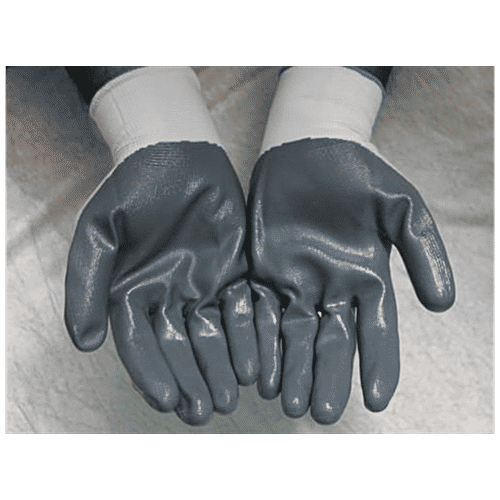 Spartan Premium Safety Latex Coating Gloves - White Shell With Grey Crinkle Finish, 10 cm, 1 pair  