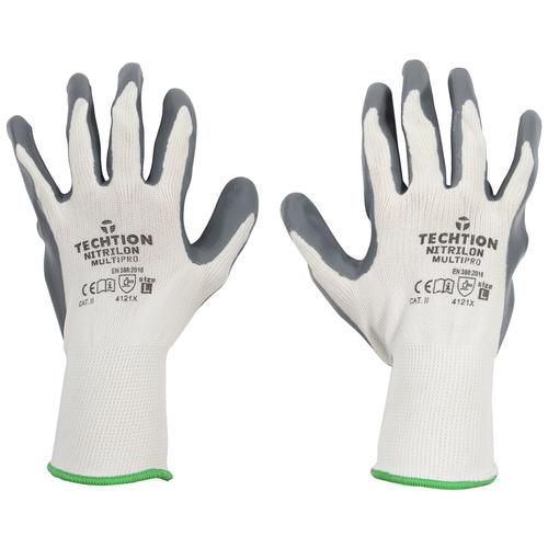 Spartan Premium Safety Latex Coating Gloves - White Shell With Grey Crinkle  Finish, 10 cm, 1 pair