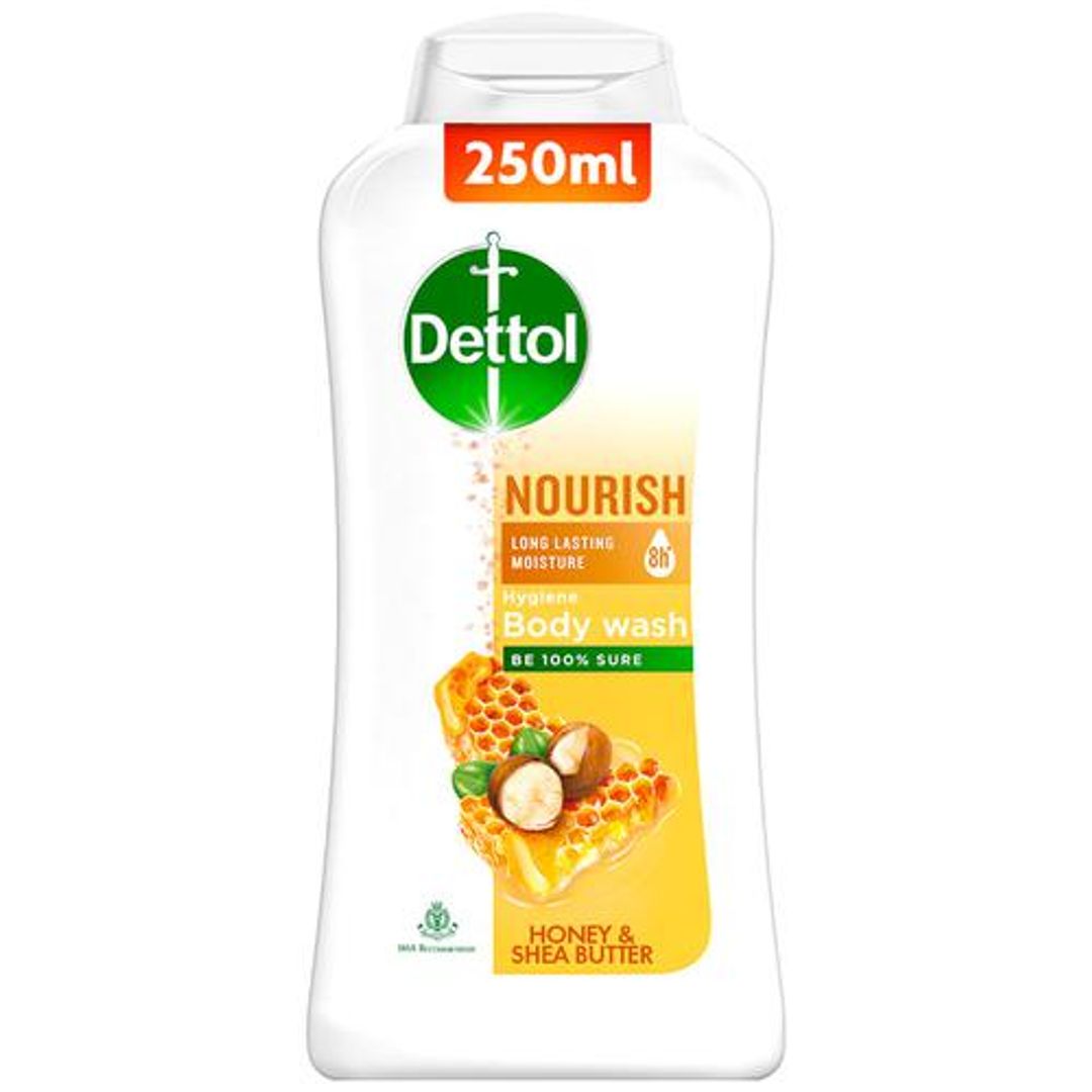Dettol Nourish Hygiene Body Wash - Honey & Shea Butter, 250 ml 