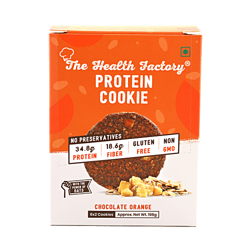 The Health Factory Protein Cookie - Chocolate Orange, 198 g (6 x 2 Cookies) 
