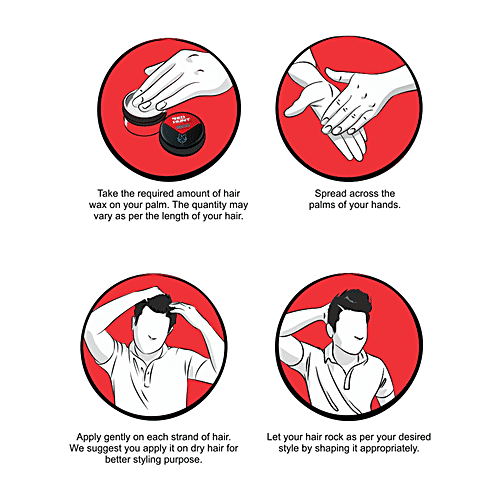 Red Hunt Hair Styl Wax - Glossy Shine, 75 g  Glossy Salon Like Hairstyle