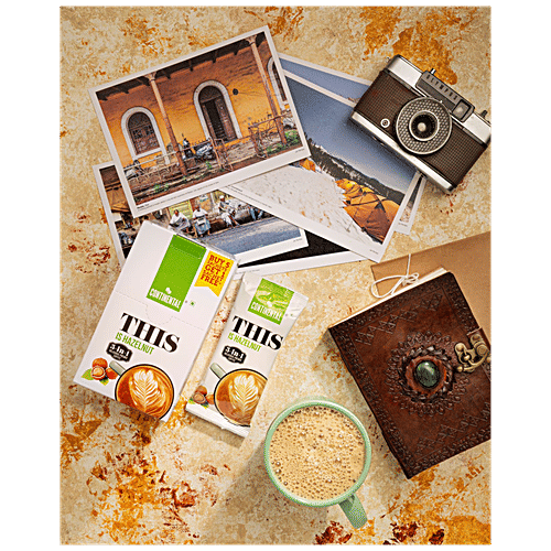 Continental 3-In-1 Hazelnut Premix Coffee Powder, 132 g (6 Sachets x 22 g) 