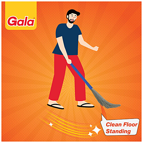 Gala No Dust Broom With PP Bristles, Extendable 138 Cm Long Handle for floor & ceiling cleaning - Jhadu With washable Fibres, 1 pc