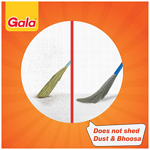 Gala No Dust Broom With PP Bristles, Extendable 138 Cm Long Handle for floor & ceiling cleaning - Jhadu With washable Fibres, 1 pc