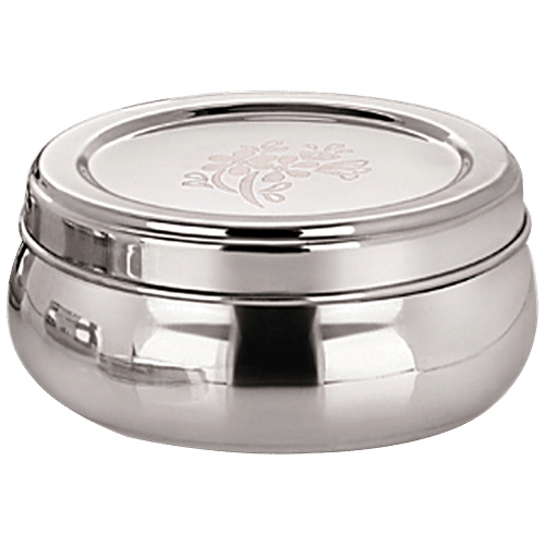 BB Home Steel Belly Puri Dabba/Container With Lid, 3 pcs  