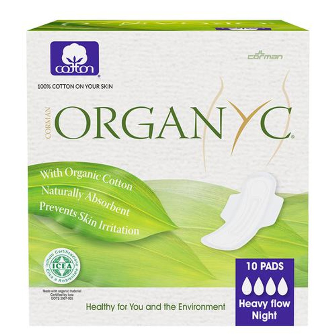 Buy Organyc Sanitary Pads 100 Cotton, Heavy Flow Night, Prevents