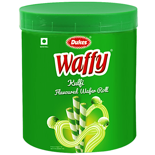 Dukes Waffy Kulfi Flavoured Wafer Rolls, 250 g