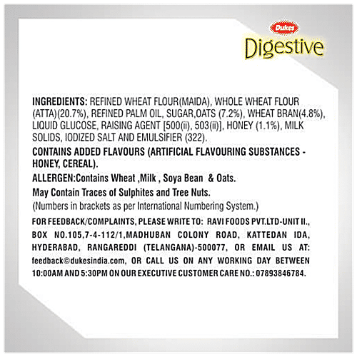 Dukes  Digestive Biscuit With Oats, Wheat & Honey - Rich In Fibre, Zero Cholesterol, 100 g (Buy 2 Get 1 Free) High Fibre, Trans Fat Free & Zero Cholesterol