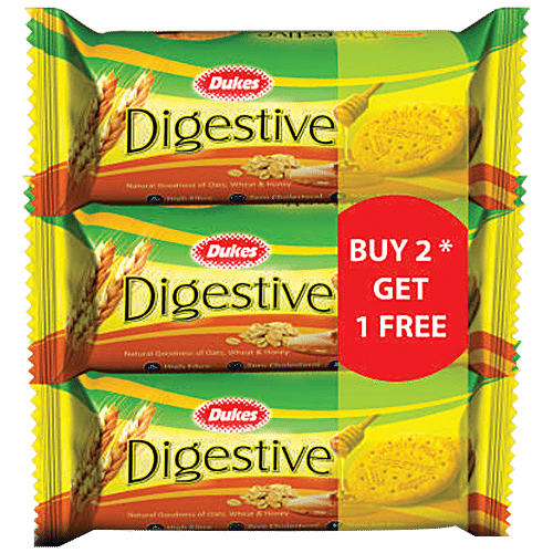 Dukes  Digestive Biscuit With Oats, Wheat & Honey - Rich In Fibre, Zero Cholesterol, 100 g (Buy 2 Get 1 Free) High Fibre, Trans Fat Free & Zero Cholesterol