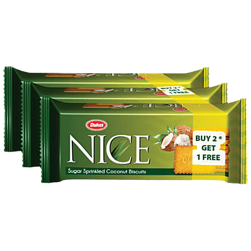 Dukes  Nice Sugar Sprinkled Coconut Biscuits Combo, 3 pcs (Buy 2 Get 1 Free) 