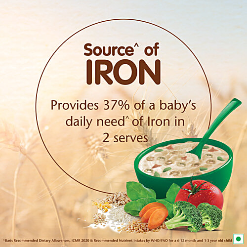 Nestle Cerelac 5 Grains & Vegetables Baby Cereal With Milk For 18-24 Months, 300 g  Source of Iron, Rich in Protein, 14 Nutrients Including Vitamins & Minerals