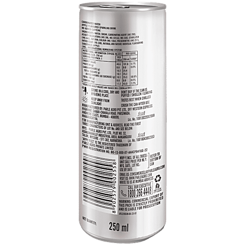 Appy Fizz Light Apple Flavoured Sparkling Drink, 250 ml Can Contains Fruit, No Caffeine, Sparkling Drink, Fruit Plus Fizz Drink