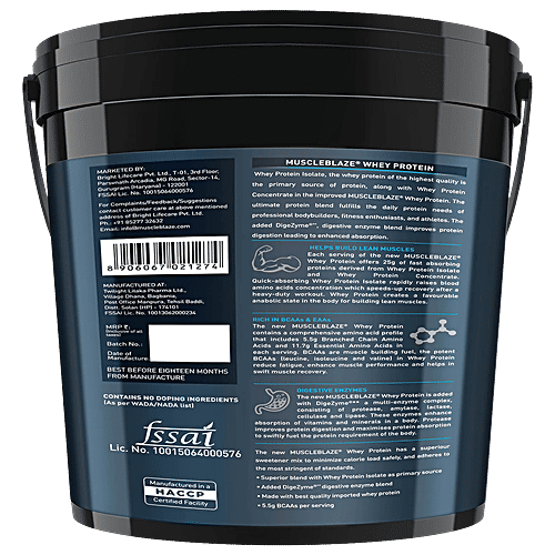 MuscleBlaze Whey Protein - Rich Milk Chocolate, 4 kg  Helps Build Muscle