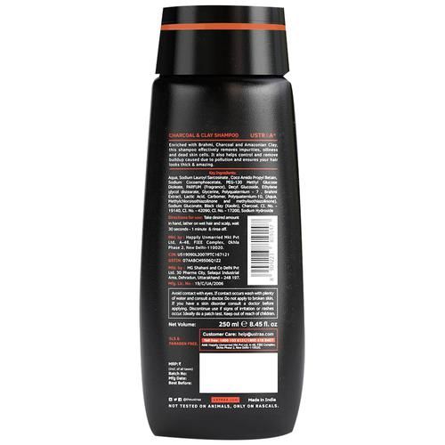 Ustraa Charcoal & Clay Shampoo - Cleansing & Oil Control, 250 ml  