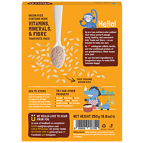 Buy Slurrp Farm Brown Rice Instant Cereal No Sugar/Salt, No Preservatives Online at Best Price