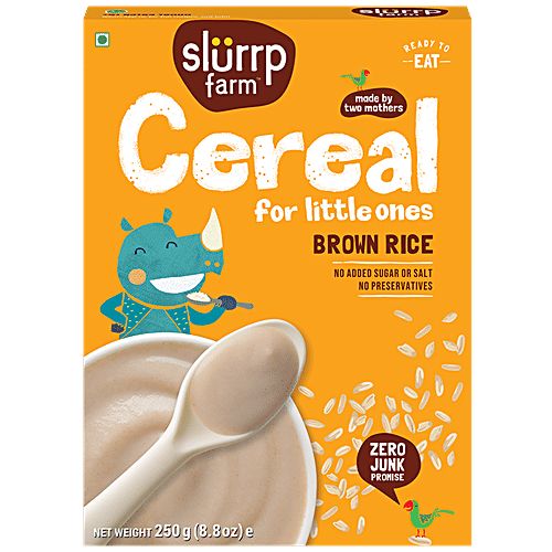 Buy Slurrp Farm Brown Rice Instant Cereal No Sugar/Salt, No Preservatives Online at Best Price